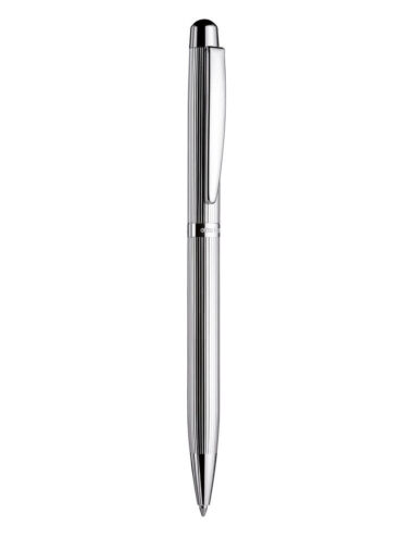 design02 Kugelschreiber Waben-Guillochierung Silber Platin