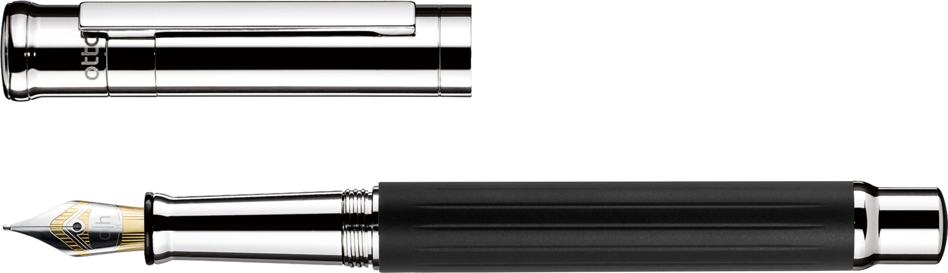 design04 Fountain Pen Thread guilloché Black Platin